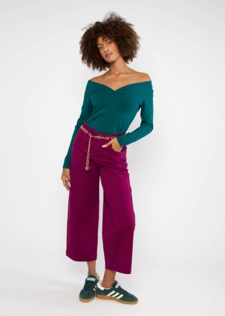 Top Lovebirds Kiss teal pearl top teal aux reflets nacr�s