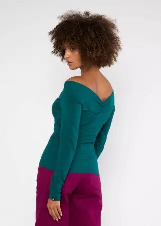 Top Lovebirds Kiss teal pearl top teal aux reflets nacr�s