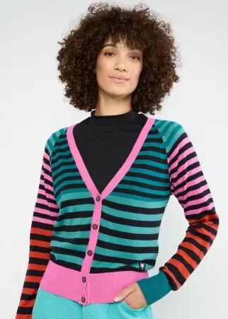 Cardigan Bright Side of Life colorful magic show �l�ment mode � l'esth�tique actuelle
