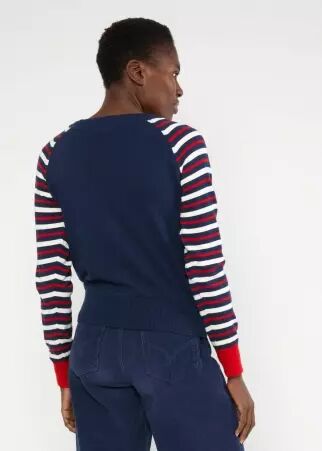 Cardigan Bright Side of Life classic north sea waves stripe �l�ment mode � l'esth�tique actuelle