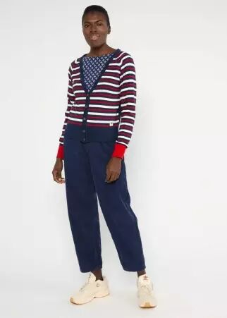 Cardigan Bright Side of Life classic north sea waves stripe �l�ment mode � l'esth�tique actuelle