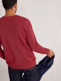 Pull col rond Whitestuff Attadale bordeaux v&ecirc;tement confortable