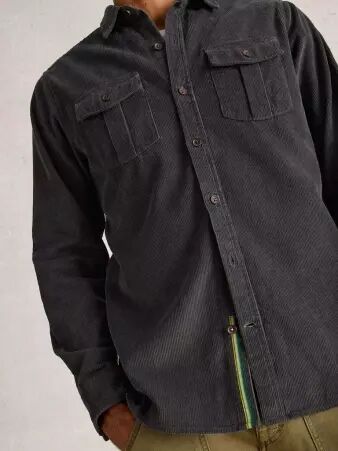 Chemise velours Whitestuff Griffin Gris accessoire mode au style contemporain