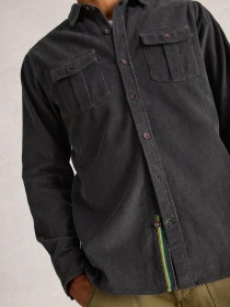 Chemise velours Whitestuff Griffin Gris accessoire mode au style contemporain