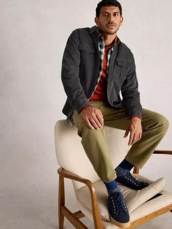 Chemise velours Whitestuff Griffin Gris accessoire mode au style contemporain