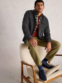 Chemise velours Whitestuff Griffin Gris accessoire textile au look moderne