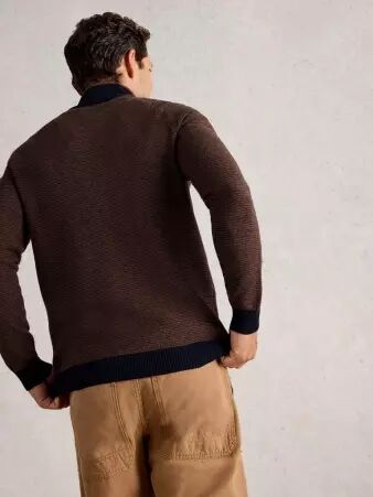 Pull en m�rino Whitestuff col camionneur brun pull m�rino col zipp� brun