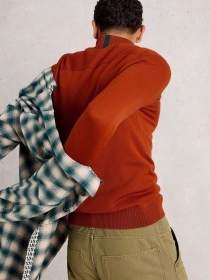 Pull Whitestuff newport camionneur en merino orange