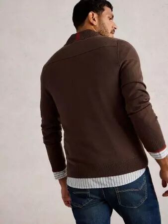 Pull Whitestuff Newport camionneur m�rino brun pull zipp� raffin�