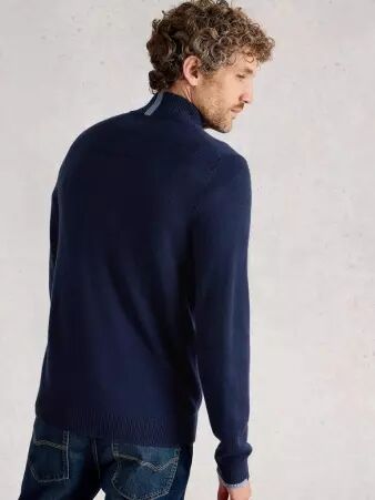 Pull Whitestuff Newport camionneur m�rino bleu pull chaud structur�