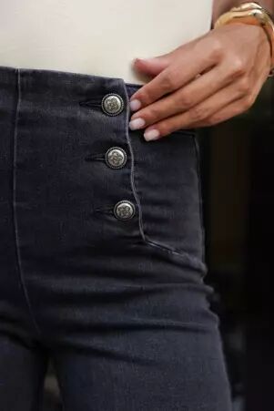 Pantalon � pont Victorine Gris moyen pantalon � pont gris moyen � l'allure moderne