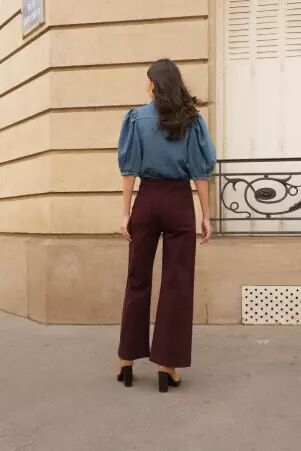 Pantalon � pont Victorine Bordeaux pantalon � pont bordeaux � l'allure sophistiqu�e