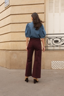 Pantalon à pont Victorine Bordeaux