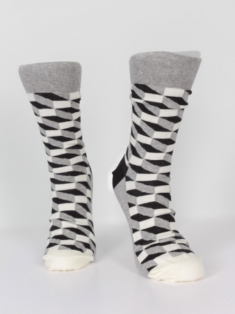 Chaussettes coton Caro Line gris accessoire mode au style contemporain