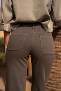 Pantalon wide leg kaki pantalon fluide au style casual chic