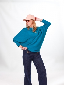 Sweat asymetrique touché cachemire Navy