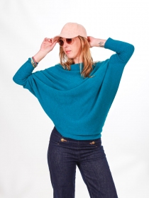 Sweat asymetrique touché cachemire Navy