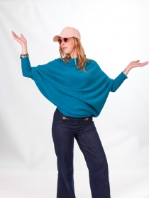 Sweat asymetrique touché cachemire Navy