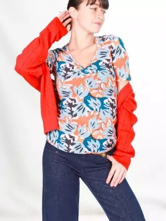 Top Kerfany Wild garden top printanier � fleurs sauvages