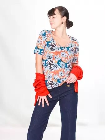 Top Kerfany Wild garden top printanier � fleurs sauvages