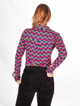 Chemise Lary manches longues Purple pavot �l�ment mode � l'esth�tique actuelle