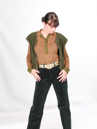 Gilet sherpa sans manche kaki