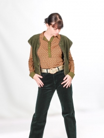 Gilet sherpa sans manche kaki