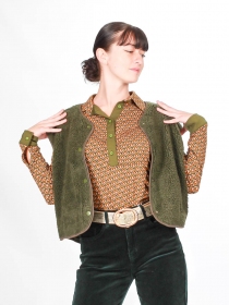 Gilet sherpa sans manche kaki