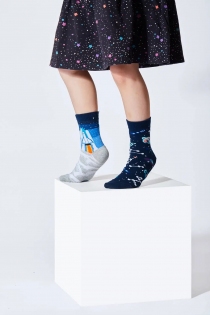 Chaussettes deparaill&eacute;es Space trip kids article mode au design soign&eacute;