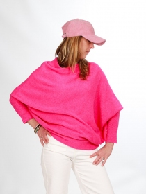 Sweat asymetrique touché cachemire prune