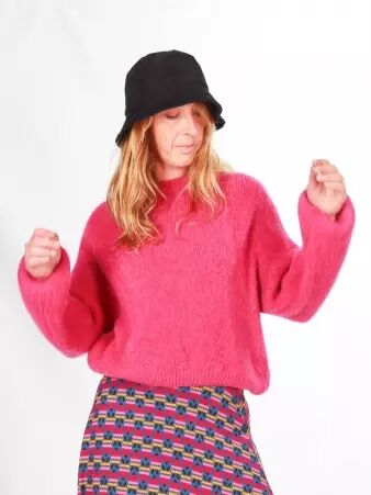 Pull alpaga col rond fuchsia pull alpaga fuchsia � la couleur vive