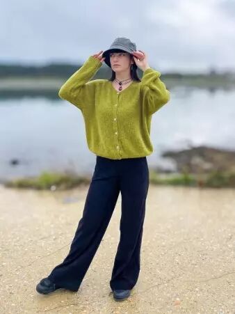 Gilet alpaga 6 boutons olive pi�ce vestimentaire confortable