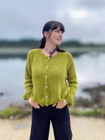 Gilet alpaga 6 boutons olive pi�ce vestimentaire confortable