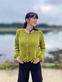 Gilet alpaga 6 boutons olive pi&egrave;ce vestimentaire confortable