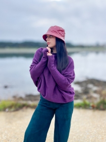 Sweat asymetrique touch&eacute; cachemire lie de vin sweat fonc&eacute; doux esprit raffin&eacute;