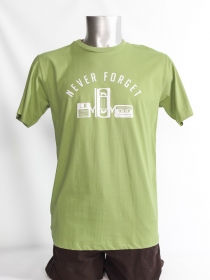 T-shirt Never forget vert lichen