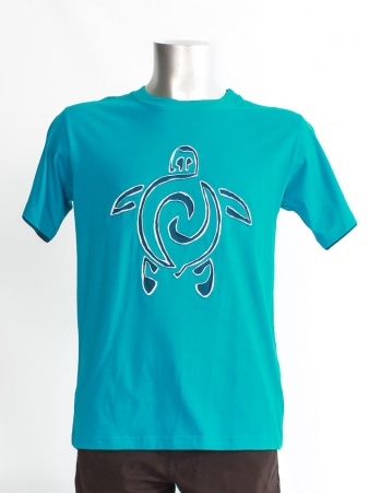 Tee shirt Tortue Bleu t-shirt tortue bleue symbole sagesse