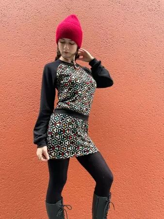 Robe Sweater Kaleidoscope bleu robe pull graphique bleue
