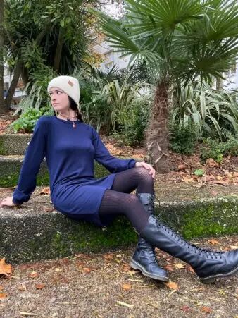 Robe Sweater Navy robe chaude �l�gante