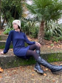 Robe Sweater Navy robe pull boh&egrave;me bleu marine