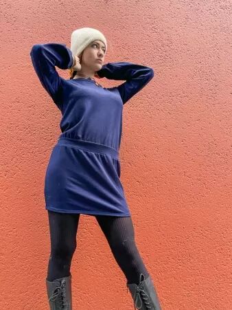 Robe Sweater Navy robe chaude �l�gante