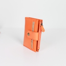 Porte carte/monnaie cuir recyclé Orange
