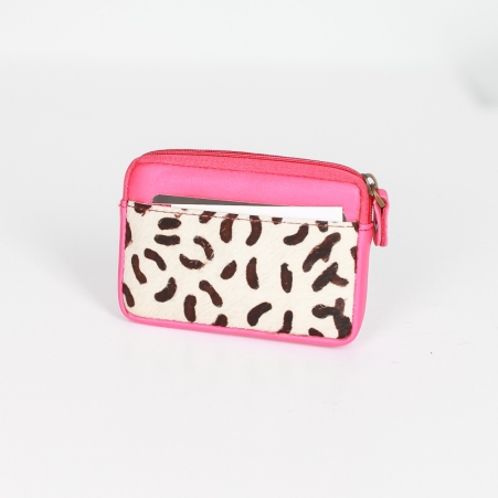 Porte monnaie cuir recycl� fuchsia porte monnaie fuchsia vif recycl�
