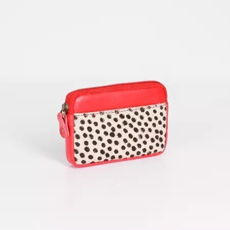Porte monnaie cuir recycl� rouge porte monnaie rouge intense responsable