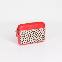 Porte monnaie cuir recyclé Rouge