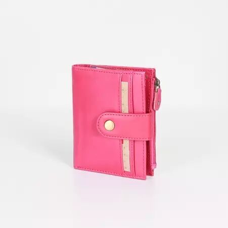 Porte carte monnaie cuir recycl� rose accessoire responsable f�minin