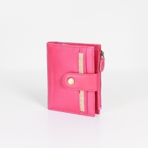 Porte carte/monnaie cuir recyclé Rose