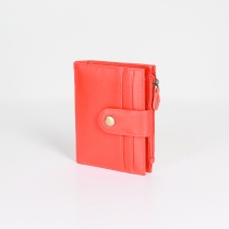Porte carte/monnaie cuir recyclé Orange