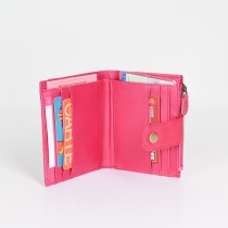 Porte carte/monnaie cuir recyclé Rose