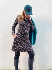 Robe Anna manches longues Nuit &eacute;toil&eacute;e robe graphique et profonde